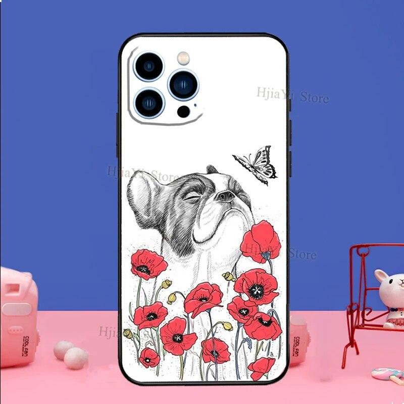 Etui na telefon Mops Pies do iPhone'a Samsung Galaxy Redmi Xiaomi Oppo OnePlus Note SA 7 8 9 10 11 12 13 14 20 21 22 23 53 54 Pro Max Plus Ultra TPU Miękkie