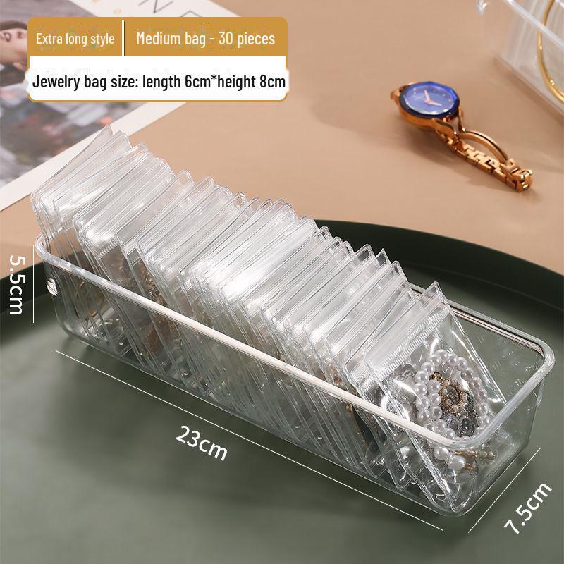 Jewelry Storage Box with Anti-Oxidation for Earrings, Necklaces, and Rings - Transparent Drawer Organizer