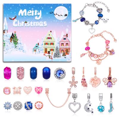 Christmas Calendar Advent 24-day Countdown Surprise Box Creative Diy Beaded Bracelet Set