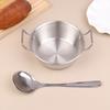 304 Stainless Steel Tableware Set - Silver Instant Noodle Bowl, Korean Rice Wine Bowl, Double-Handle Ladle & Salad Snack Basket
