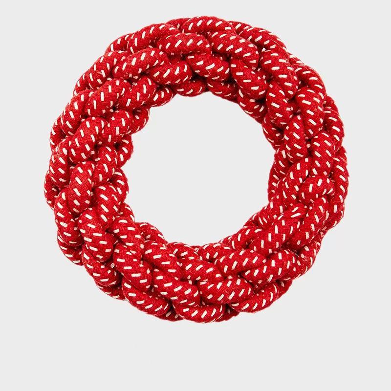 Durable Sweet Donut Dog Toy: Cotton Rope Chew for Teeth Grinding & Boredom Relief, Interactive Knot Play Pet Supplies