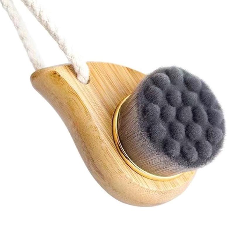 1 Stück Gesichtsreinigungsbürste mit Holzgriff Manuelle Weiche Gesichtsmassagegerät Hautporenreinigungsbürste Gesichtspflegebürste Beauty-Werkzeuge