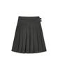 Fortena Vintage Check Wrap Pleats Skirt-Khaki