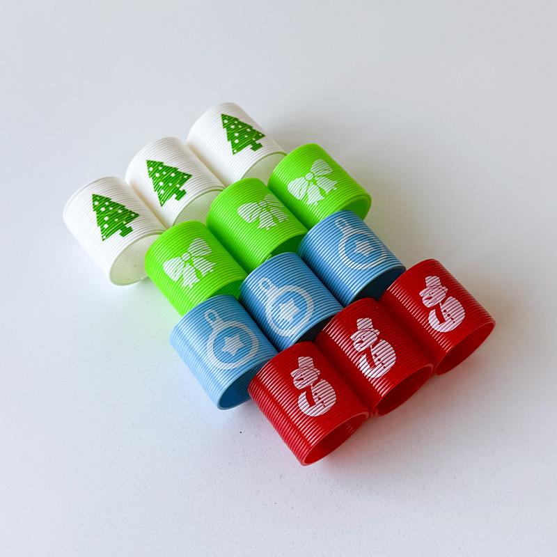 Colorful Children's Mini Smiley Rainbow Elastic Rings - Fun Spring Toys