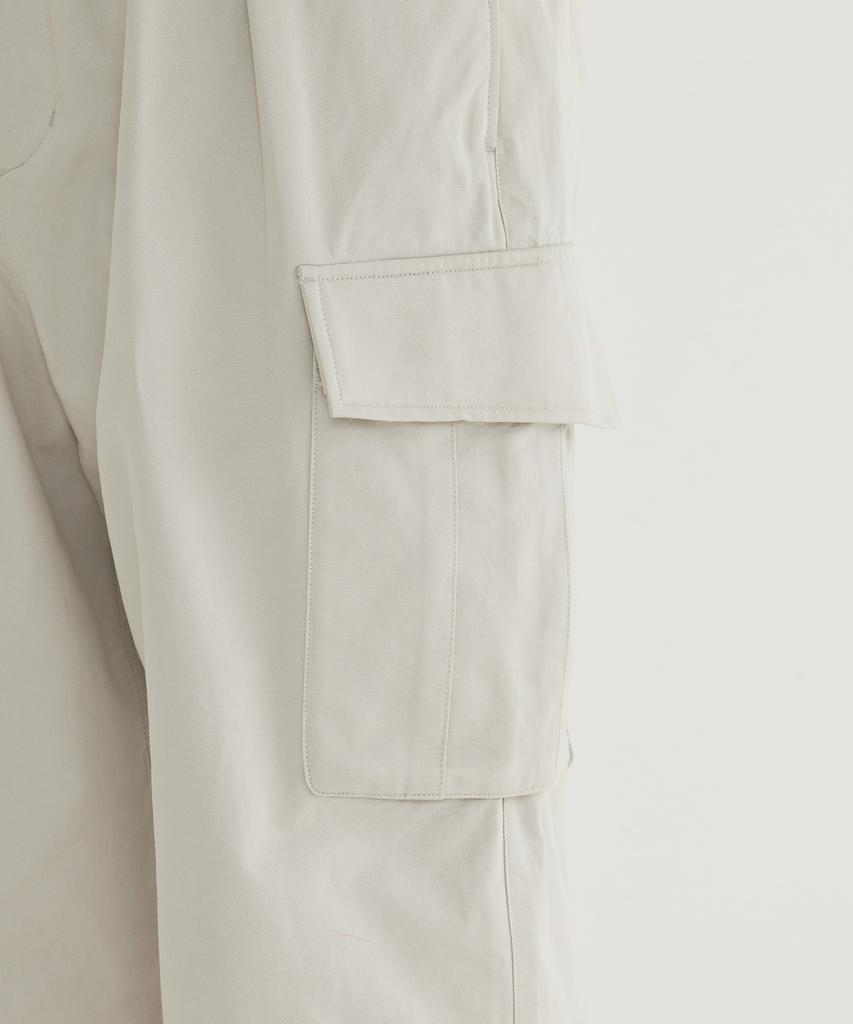 COVERNAT Cotton Cargo 1-Tuck Pants Ecru