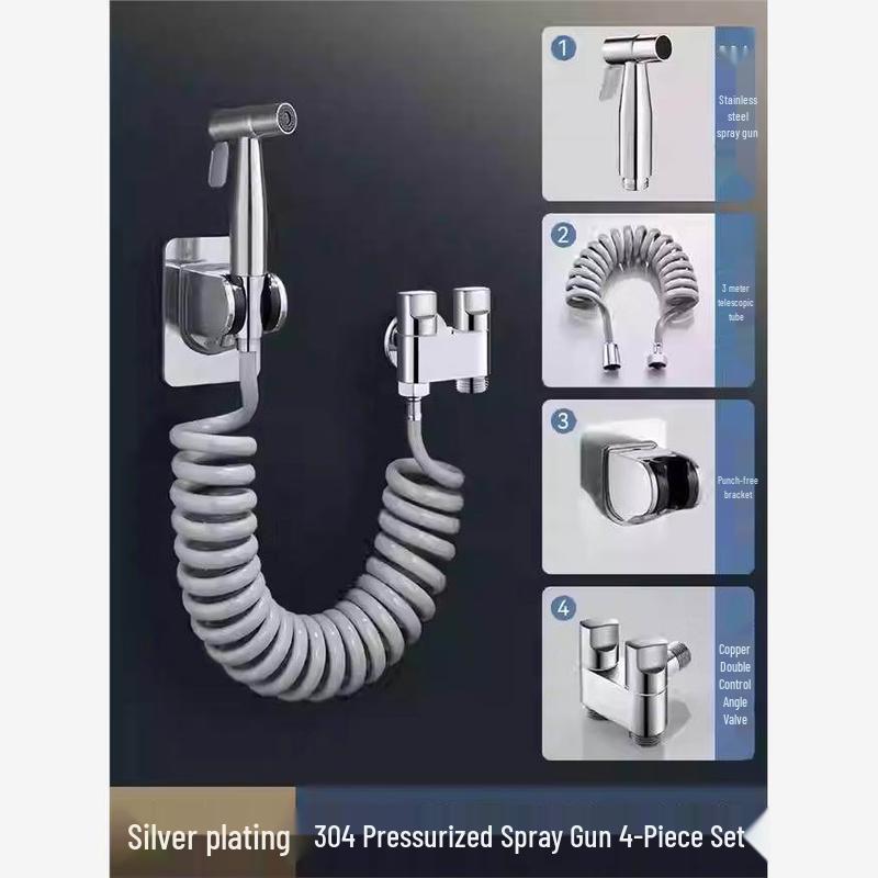 Tai Ju Fu Silver Dual Outlet Washing Machine Faucet Kit