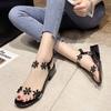 Rimocy Transparent Pvc Crystal Sandals Women Fashion Flowers Elastic Square Heel Shoes Woman Summer Open Toe Sandalias Mujer