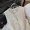 Button vest vest women's 2025 summer high-end design sense niche embroidered vest top