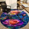 1PC Roses, Blooms Office Round Area Rug, Indoor Mat Suitable ForOffice, Under Office Chairs Bedroom Living Room Home Decor, Room Deco g031