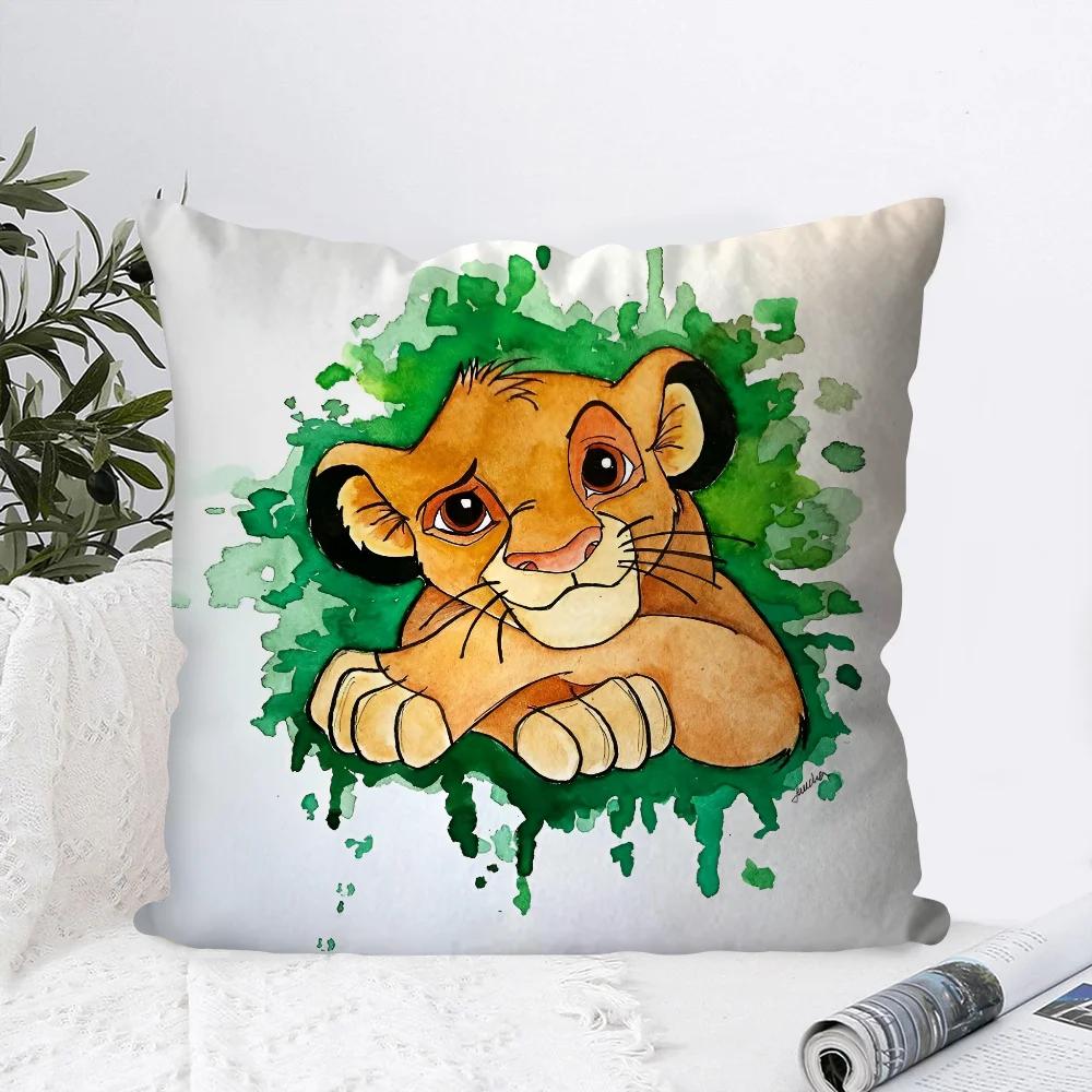 1PC Cartoon Simba lion king Pillow Case Sofa Decorative Home Double-sided Printing Short Plush Cute Cushion Cover