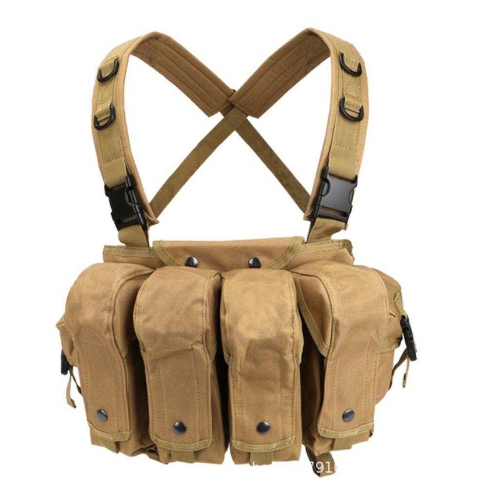 Large Capacity Climbing Chest Pocket 6-pockets Travel Storage Vest Bag Outdoor Vest Bag Hiking