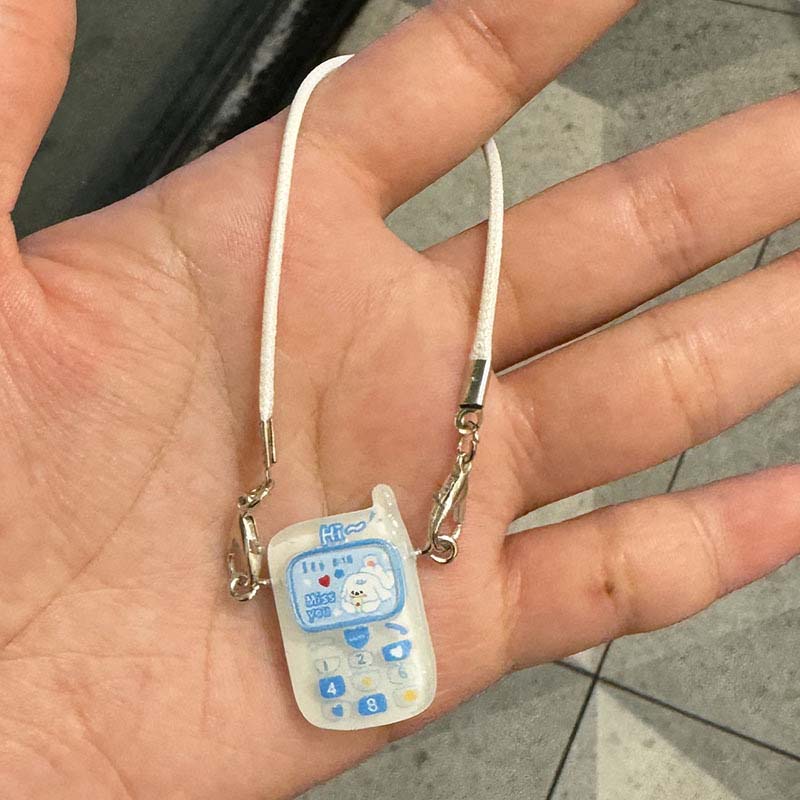 

Миниатюрная модель телефона/сотового телефона для куклы 1/6 1/8, мини-смартфон со шнурком, милые кукольные аксессуары для куклы Labubu