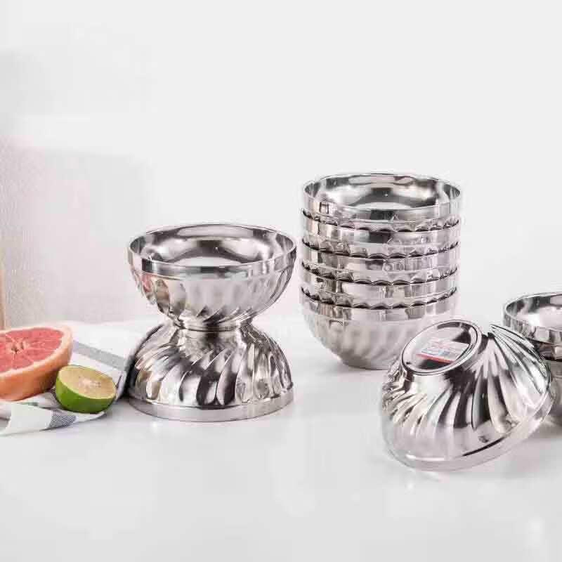 

201 Stainless Steel Double-Layer Lily Bowl