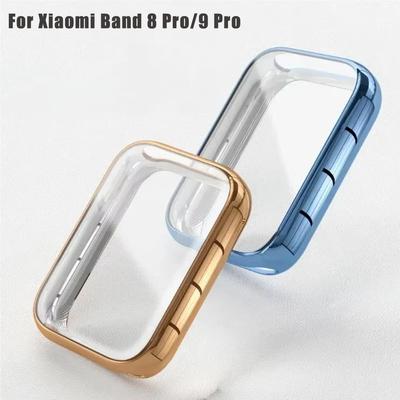 New Plating TPU Case for Xiaomi Band 8Pro 9Pro Smart Band Full Cover Tempered Glass Screen Protector for Xiaomi Band 9 Pro Cover