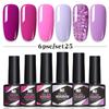 6-Color Nail Polish Glue Set, Popular Color Nail Glue, Phototherapy Nail Polish Glue Can Be Matched Arbitrarily.
