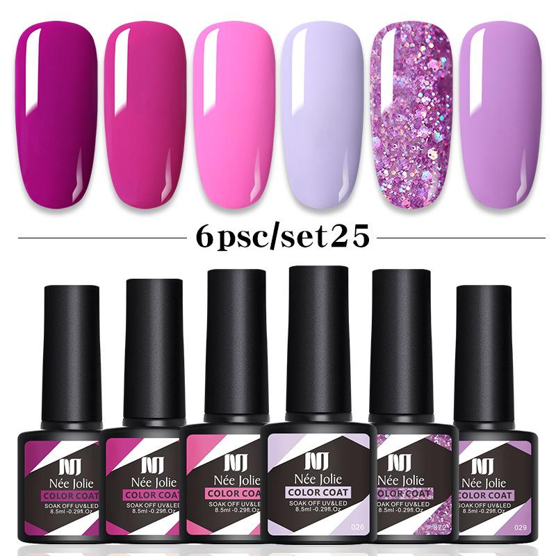 6-Color Nail Polish Glue Set, Popular Color Nail Glue, Phototherapy Nail Polish Glue Can Be Matched Arbitrarily.