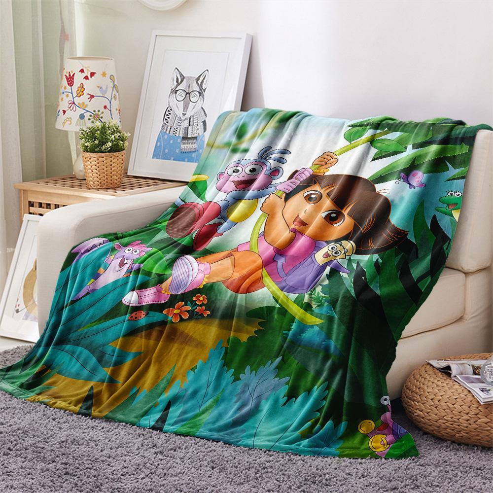 Dora the Explorer2 Flannel Blanket, High quality Comfortable for All Seasons, Home Decor, Warmth and Comfort