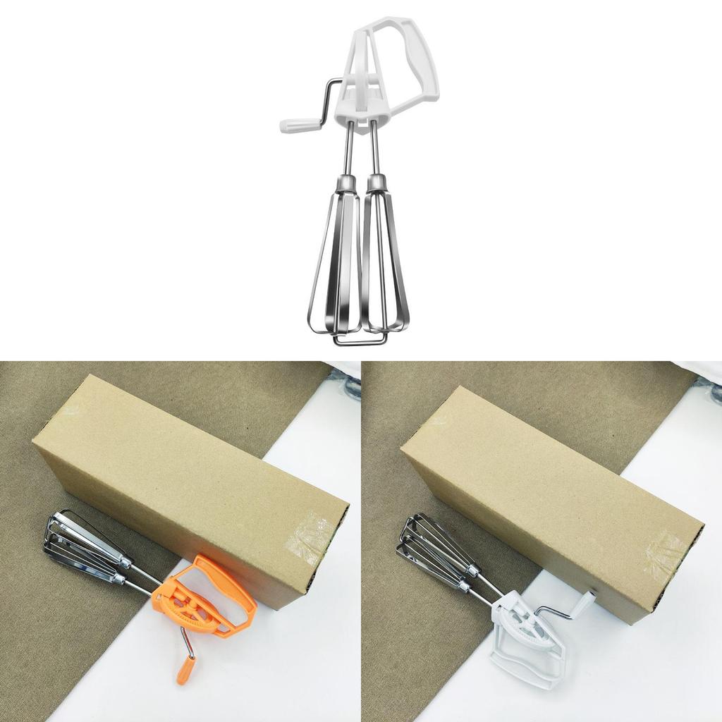 Stainless Steel Handheld Manual Egg Beater With Splash Guard For Home Baking And Cooking