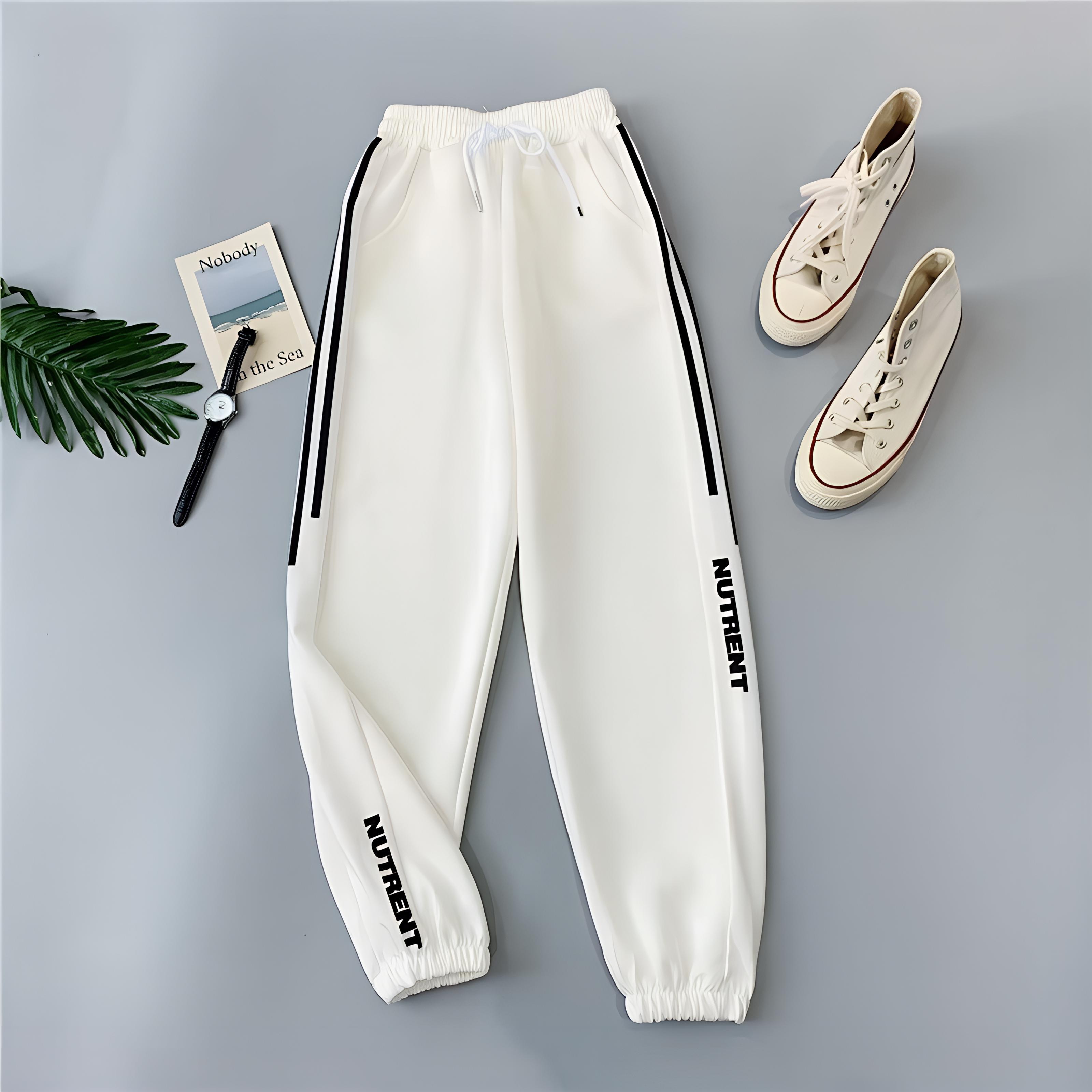 

Спортивные штаны для студентов корейской версии, свободные тонкие повседневные брюки с тонкими секциями для ног 5XL белый