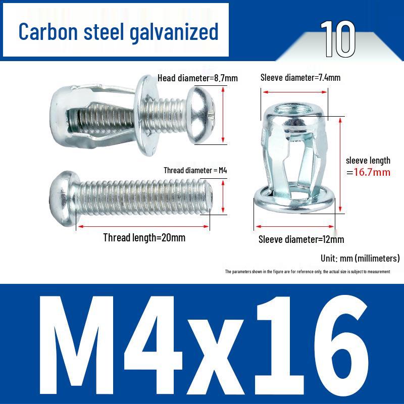 Plastic Petal Nut Expansion Screw for Hollow Sheet Metal - Fixed Lantern Rivet Expansion Bolt