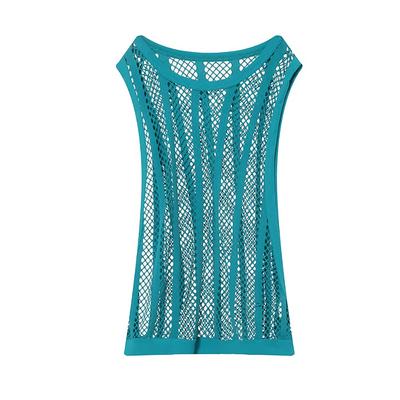 IWEMEK Tank Lake Size M Men's Top, Vest, Leotard, Underwear, T-Shirt, Tights, Mesh, Sleeveless, See-Through, Stretch, Sportswear, Green,
