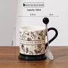 Retro Ceramic Coffee Mug with Spoon