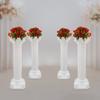 4Pcs Wedding Roman Columns, White Striped European Style Roman Pillars for Party Decor, Floral Arrangement, Indoor Outdoor Event