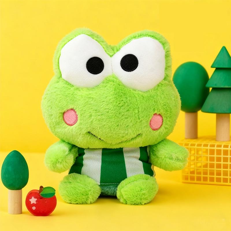Japanese Cute Big-Eyed Frog Plush Toy - Sitting Frog Ornament Birthday Gift 23 cm