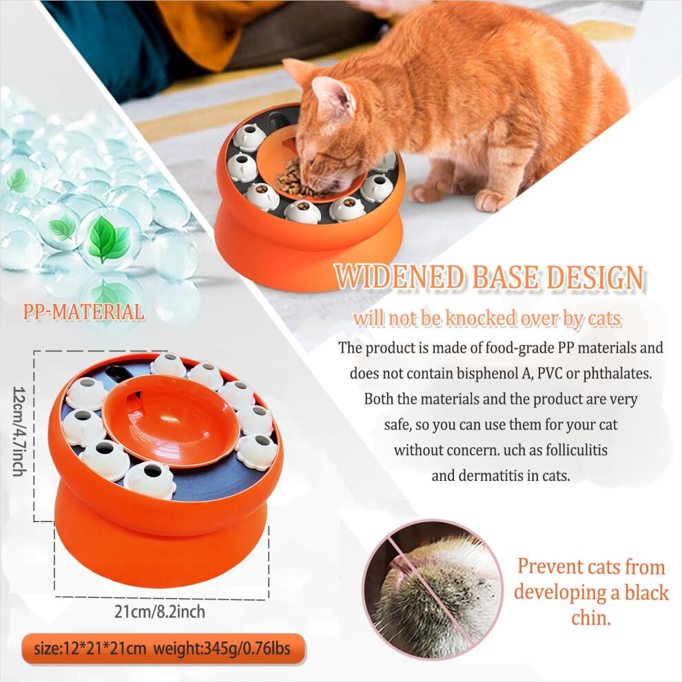 Smart Cat Puzzle Toy, Slow Feeder Bowl with Stand, Non-Slip Dog & Cat Food Dispenser, Compatible with Small Pets
