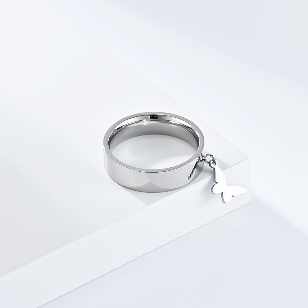 Inel de titan unisex Star Moon Butterfly Cross pentru bărbați și femei Bijuterii stivuite Inele personalizate pentru copii