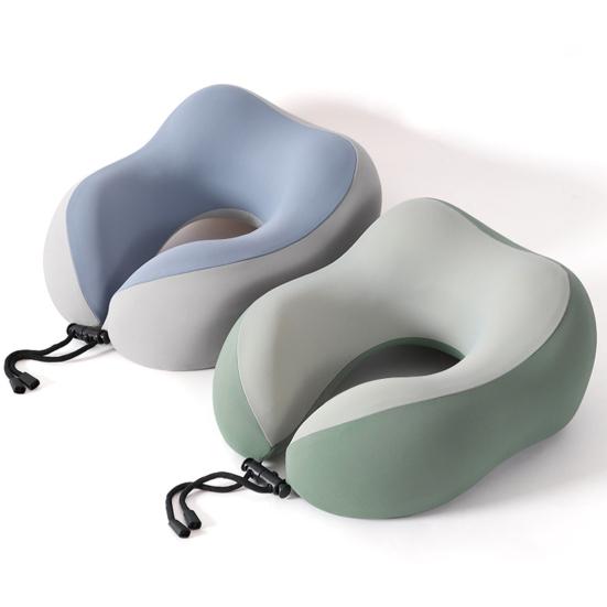 U Shaped Travel Pillow, Memory Foam Neck Pillow, Cooling Neck Support Pillow, Portable Headrest with Removable Washable Cover for Office Planes