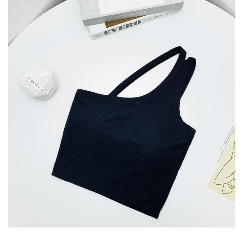 Asymmetric Off Shoulder Camisole with Built In Bra Back Detail Design