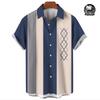 New Hawaiian Shirts for Men Casual Button Down Short Sleeve Unisex Striped 3D Print Summer Beach European Size S to 5XL