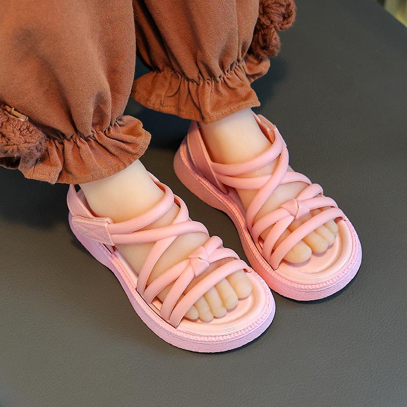 New summer slippers girls cool soft sole non-slip comfortable fashion Roman style middle and older children sandals