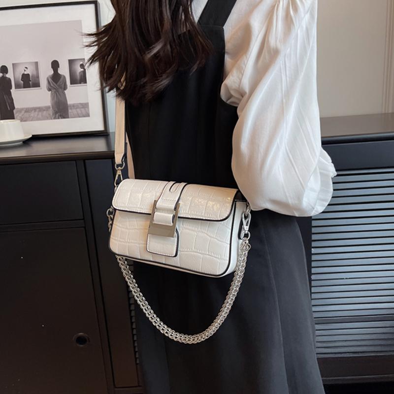 Classic Women's Bag  New Summer Texture Pu Leather Crossbody Bag Popular Chain Shoulder Underarm Small Square Bags