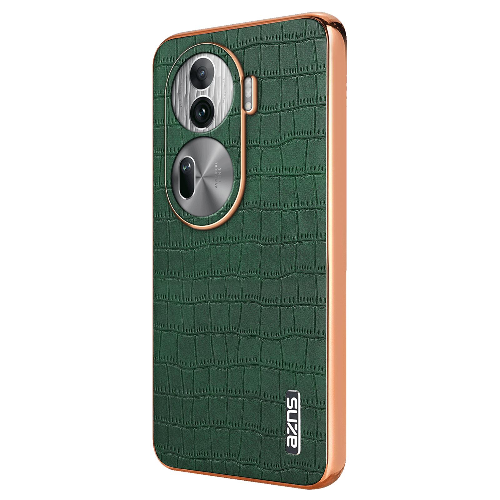

For Oppo Reno11 Pro 5G (Global) Case Crocodile Texture Leather+TPU Phone Cover Green