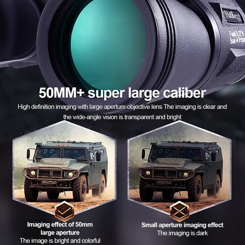 Mocna lornetka, teleskop dalekiego zasięgu, pryzmat Bak4, szerokopasmowa, zielona folia, do podróży na świeżym powietrzu, polowań, sprzętu kempingowego