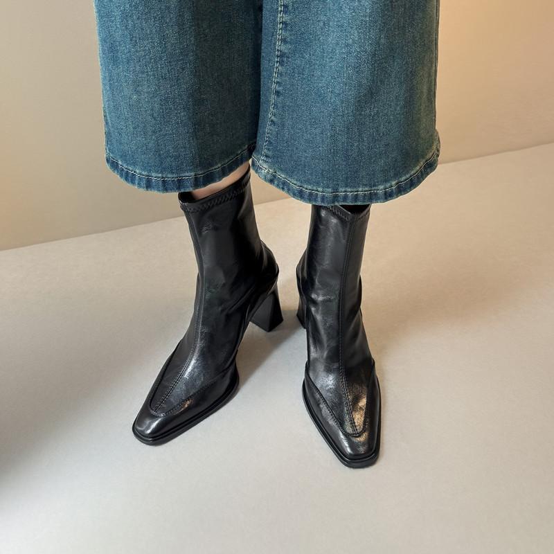 Women's Boots French Retro High Heels Slim Boots Short Boots 2026 New Autumn and Winter British Style Single Boots