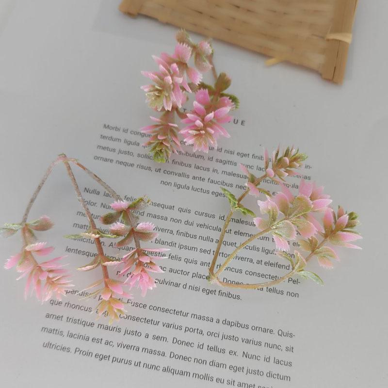 5pcs Mini Branches Stamen DIY Wreath Decorative Accessories Artificial Flower Leaves Grass Christmas Party Decoration Fake Plant