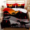 3D Dinosaur Duvet Cover Set Full Queen Size, Jungle Animal Bedding Set Wild Animal Comforter Cover For Girl Boys Bedroom Dorm
