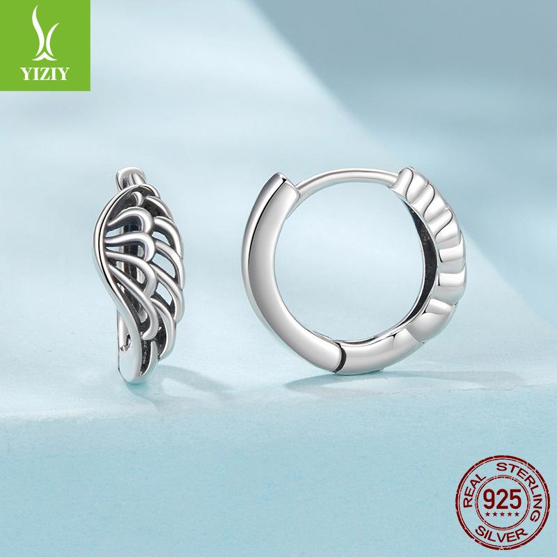Vintage S925 Sterling Silver Wing Earrings, Personalized Trend Wing Sterling Silver Earrings Earrings