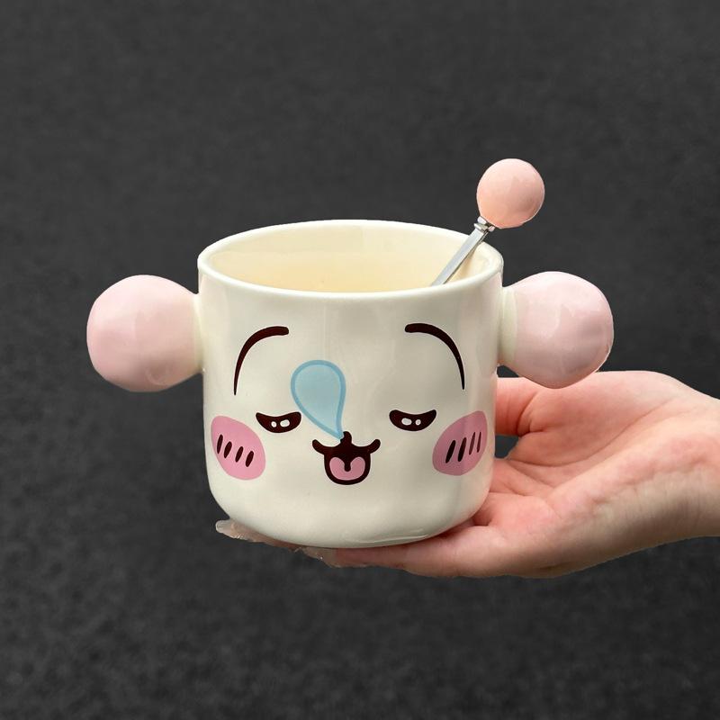 Girls' Heart Cup with High Appearance and Cute Ceramic Mug with Lid Birthday Gift for Girls Practical Gift Box for Best Friend