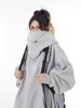 Unisex Trendy High-Collar Hooded Jacket with Velvet Lining for Social Anxiety