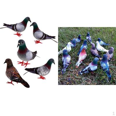6x Artificial Doves Feathered Foam Pigeon Birds Model Home Decor Ornaments