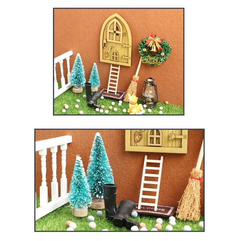 1:12 Dollhouse Mini Furniture Christmas Simulation Wood Christmas Style Furniture Model Christmas Style Toy for Girls