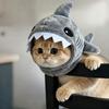 Cat Headwear Warm Shark Shaped Adjustable Kitten Clothing Accessories Pet Headwear For Party Dress Up Photography Cosplay Set