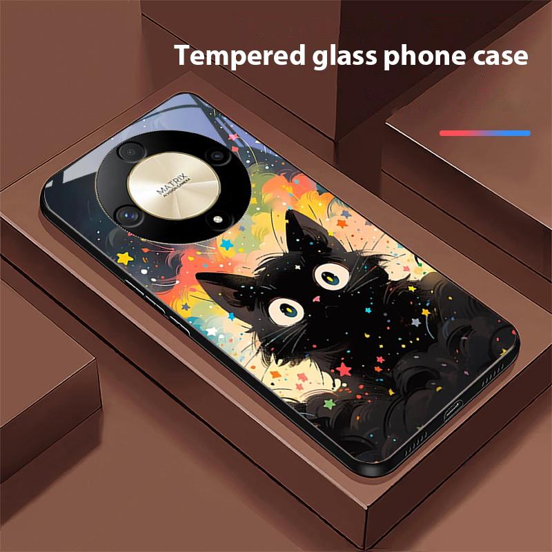 

Миле кошеня для Honor Magic 6 50 70 90 Lite X7b 200 Pro Nova 10 Nova 5T X6 P30 Pura 70 Ultra Загартоване скло Захисний чохол для телефону For honor X6