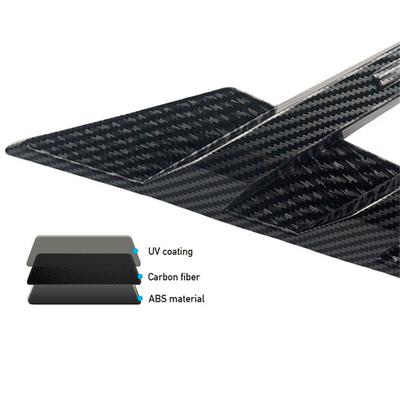 Carbon Fiber Look Car Rear Windshield Sticker Decoration Accessory Side Spoiler Splitter Trim