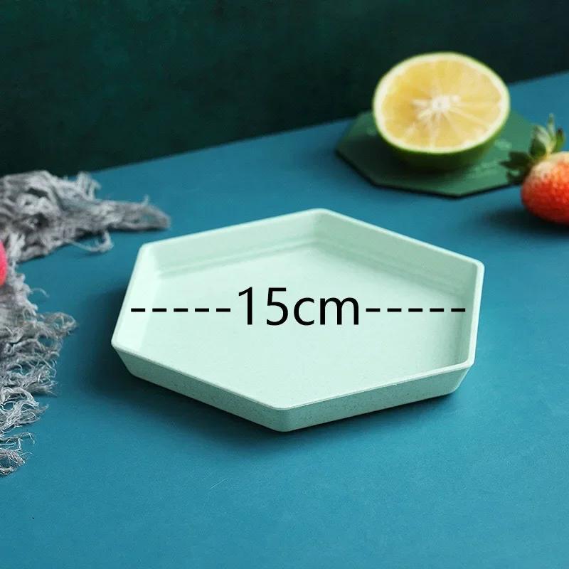 Wheat Straw Hexagonal Spit Bone Plate Bone Plate Home Plastic Plate Saucer Seasoning Dip Saucer Snack Dish