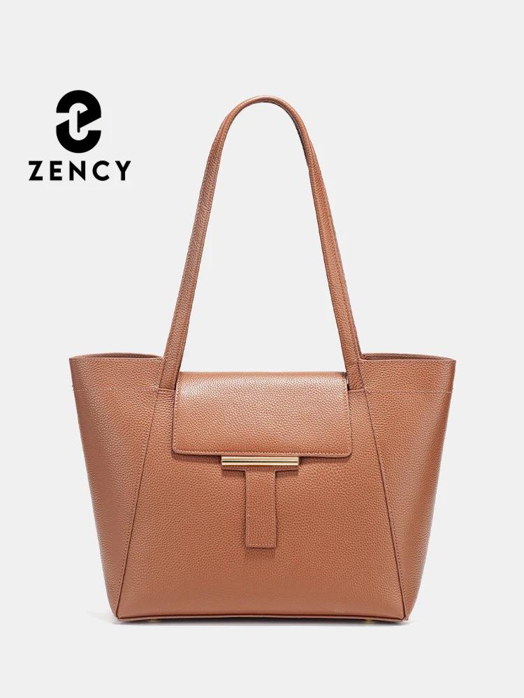 Zency Genuine Leather Women's Large Shoulder Bag for A4